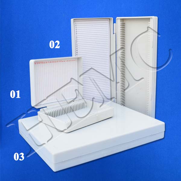 MICRO SLIDE BOX, WITH HINGED LID, PLASTIC