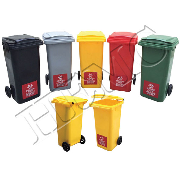 WASTE BINS WITH WHEELS - COLOUR CODED